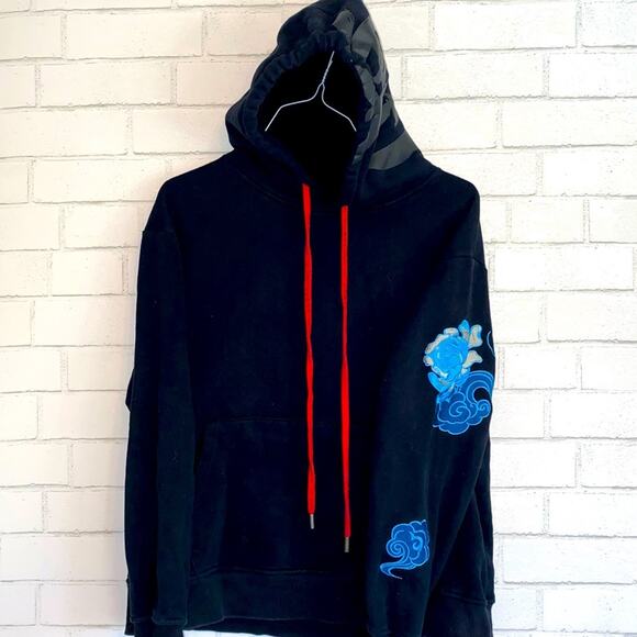 BIBI SAMA $250 Bringing Back Oni Embroidered Black Hoodie M-L EUC - Picture 2 of 15